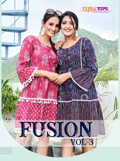 Fusion Vol 03 By Tips & Tops Fancy Cotton Short Kurti Collection